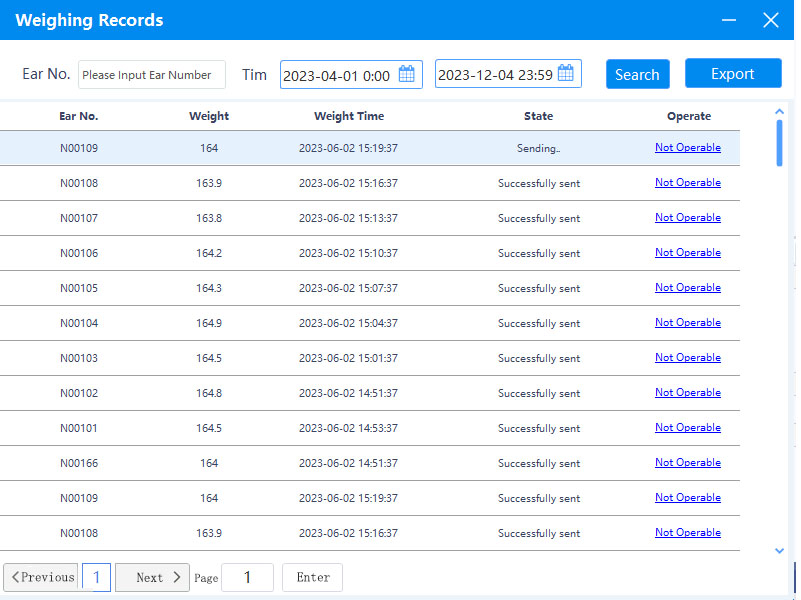 Weighing management software