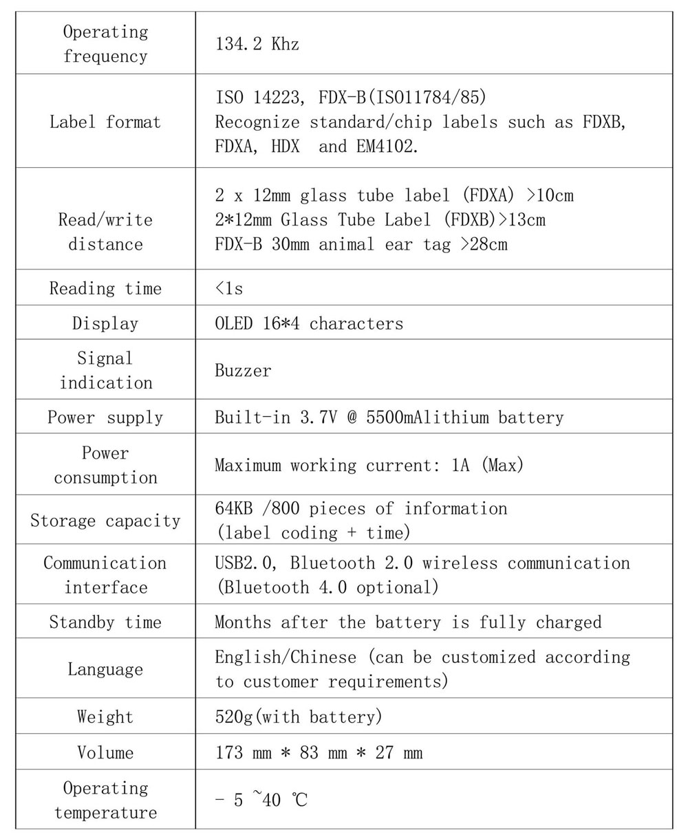 Hand held eid tag reader-BM260